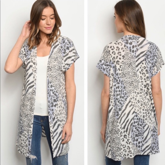 A Girl Thing Sweaters - Animal Print Kimono NWT